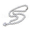 Brass Full Clear Cubic Zirconia Heart Pendant Necklaces for Women NJEW-M079-01F-3