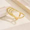 Geometric Brass Pave Cubic Zirconia Statement Cuff Rings for Women IX6941-5