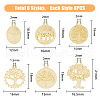 HOBBIESAY 48Pcs 6 Style Alloy Pendants FIND-HY0002-82-2