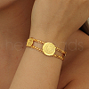 Vintage European Style Brass Flat Round Link Chain Bracelets for Women for Women. ZS6290-3