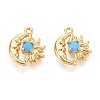 Brass Micro Pave Cubic Zirconia Charms KK-N263-94B-G-1