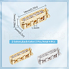 DICOSMETIC 4Pcs 2 Colors Rectangle Brass Micro Pave Clear Cubic Zirconia Twister Clasps ZIRC-DC0001-31-2