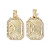 Brass Micro Pave Clear Cubic Zirconia Pendants KK-Q031-27G-1