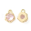 Brass Micro Pave Cubic Zirconia Charms KK-L208-10G-03-1