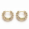 Brass Micro Pave Cubic Zirconia Hoop Earrings EJEW-S208-065B-1