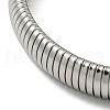 304 Stainless Steel Flat Snake Chain Bracelet BJEW-B076-01P-3