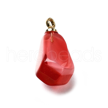Brass Acrylic Pendants OACR-R006-01G-19-1