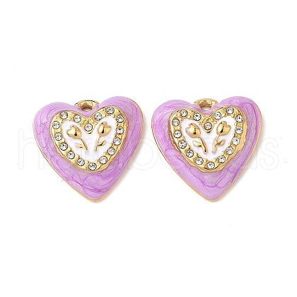 304 Stainless Steel Rhinestone Pendants STAS-U057-06G-02-1
