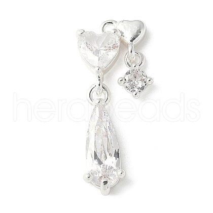 Brass Micro Pave Cubic Zirconia Pendants KK-A253-06S-02-1