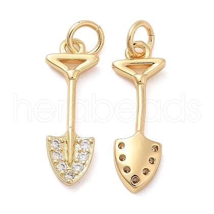 Rack Plating Brass Micro Pave Cubic Zirconia Pendants KK-I706-03G-1