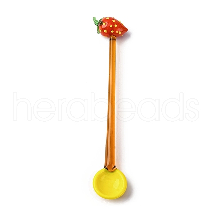 Handmade Glass Fruits Spoons AJEW-A067-01B-1