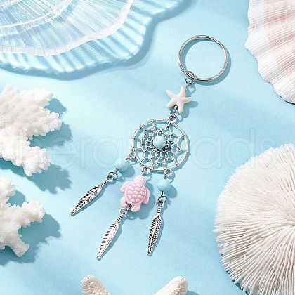 Alloy Ocean Theme Turtle Keychains KEYC-JKC01223-01-1