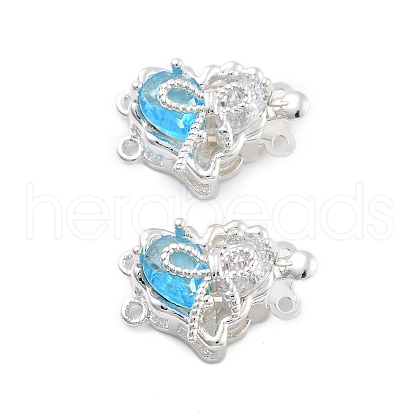 Brass Glass Box Clasps KK-B125-01S-01-1