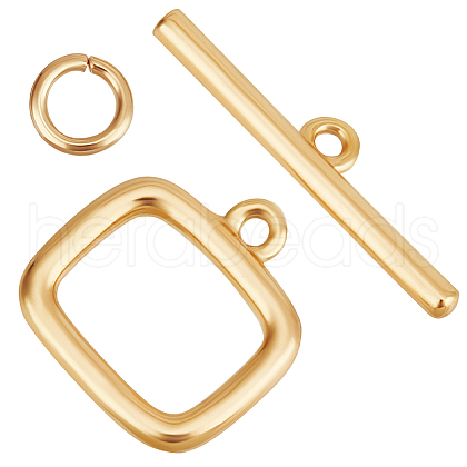 Beebeecraft 10 Sets Brass Toggle Clasps KK-BBC0015-84-1