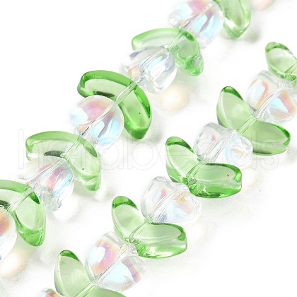 Electroplate Transparent Glass Beads Strands LAMP-H061-02G-1