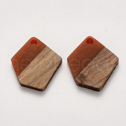 Resin & Walnut Wood Pendants X-RESI-S384-003A-A01-1
