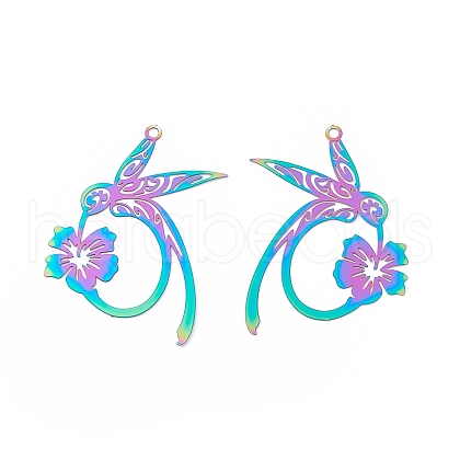 201 Stainless Steel Pendants STAS-B038-08MC-1