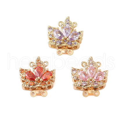 Brass Micro Pave Cubic Zirconia Box Clasps KK-B100-035G-1