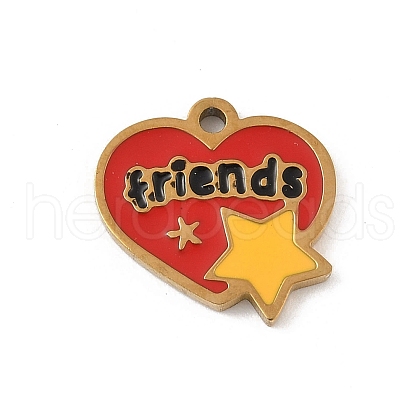 304 Stainless Steel Enamel Charms STAS-P388-19G-G-1