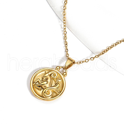 Stainless Steel Constellation Pendant Cable Chain Necklaces for Women Men PW-WG22DB4-12-1