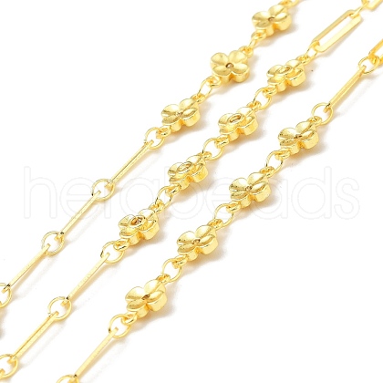 Handmade Brass Flower Link & Paperclip Chains CHC-E023-05G-1