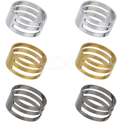 SUNNYCLUE 6Pcs 3 Styles Brass Rings FIND-SC0010-81-1