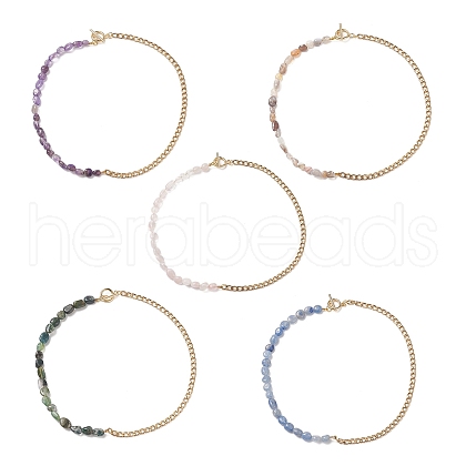 Mixed Natural Gemstone Beaded Necklaces NJEW-JN04156-1