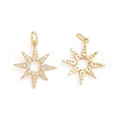 Brass Micro Pave Cubic Zirconia Pendants ZIRC-E164-29G-1