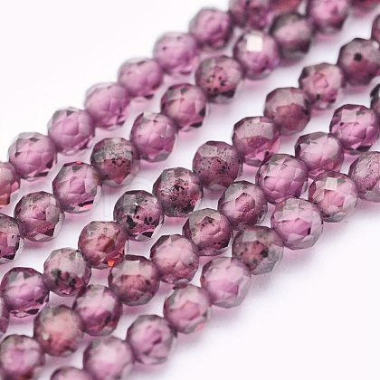 Natural Garnet Beads Strands G-O166-13A-2mm-1