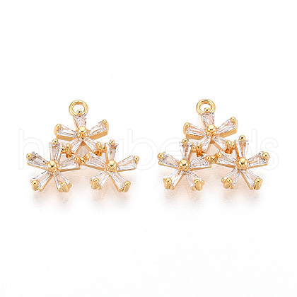 Brass Micro Pave Cubic Zirconia Pendants KK-N263-43G-1
