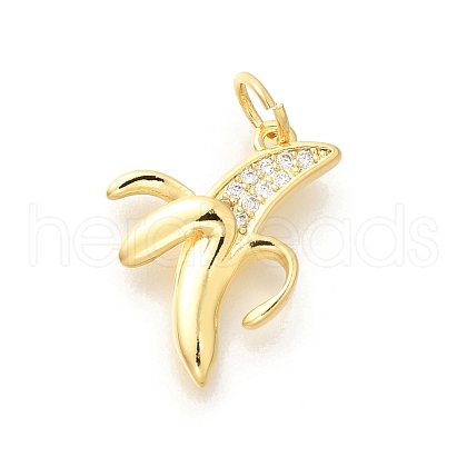 Brass Micro Pave Clear Cubic Zirconia Pendants KK-L225-004G-02-1