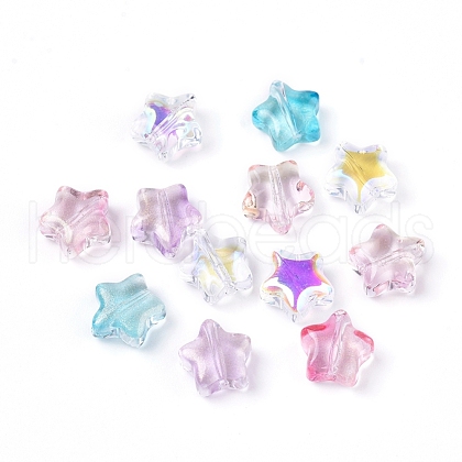 Electroplate Glass Beads EGLA-E059-G-1