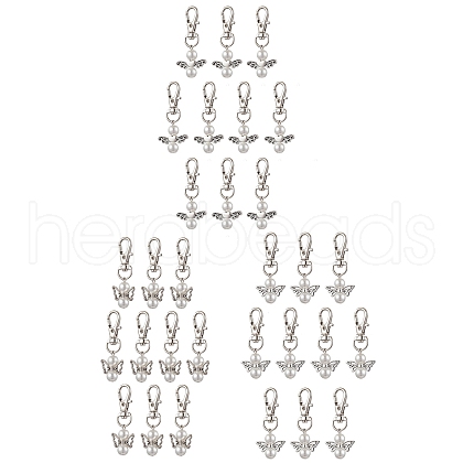 30Pcs 3 Styles Angel Glass Pearl Pendant Decorations HJEW-JM02672-1