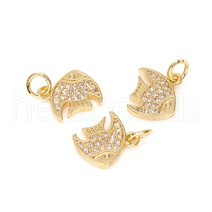 Brass Micro Pave Cubic Zirconia Pendants ZIRC-G167-04G-1