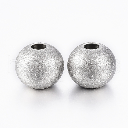Tarnish Resistant 202 Stainless Steel Textured Beads STAS-K154-F-72P-1