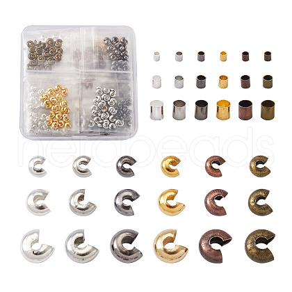 Brass Crimp Beads Covers KK-TA0007-81-1
