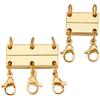 BENECREAT 2Pcs 2 Styles 2 and 3 Strands Alloy Magnetic Clasps Converter FIND-BC0002-80-1