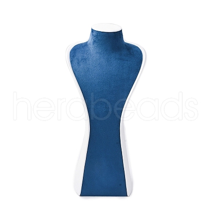 Bust Shaped PU Leather Jewelry Display Stands for Necklaces AJEW-A068-03C-1