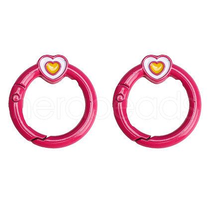 2Pcs Alloy Spring Gate Rings PW-WG34274-07-1