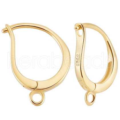Beebeecraft 2 Pairs 925 Sterling Silver Hoop Earring Findings STER-BBC0007-75-1
