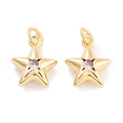 Brass with Cubic Zirconia Pendant KK-P271-38B-02G-1