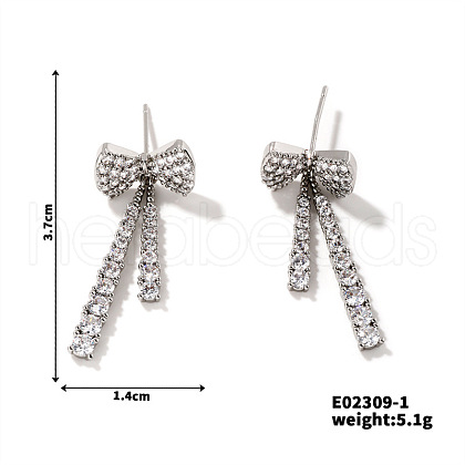 Elegant Copper Butterfly Stud Earrings with Zircon KZ2709-1-1