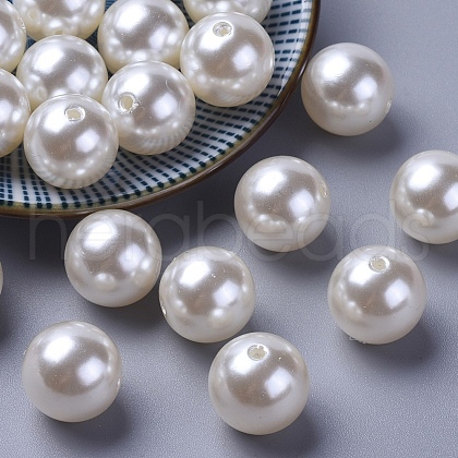 16MM Creamy White Color Imitation Pearl Loose Acrylic Beads Round Beads for DIY Fashion Kids Jewelry X-PACR-16D-12-1