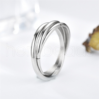 Stainless Steel Trinity Interlocking Finger Rings FS-WG6D755-06-1