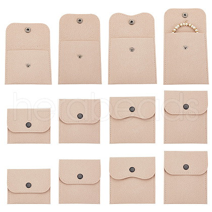 AHADERMAKER 12Pcs 4 Styles Portable Felt Card Cover Bag ABAG-GA0001-21D-1