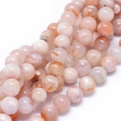 Natural Cherry Blossom Agate Beads Strands G-I249-B01-03-1