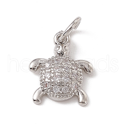 Brass Micro Pave Cubic Zirconia Charms ZIRC-F132-27P-1