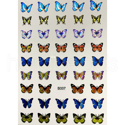 Laser Butterfly Nail Polish Foil Adhesive Decals MRMJ-T078-237G-1