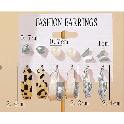 Alloy & Plastic Pearl Earring Sets WG17A46-31-1