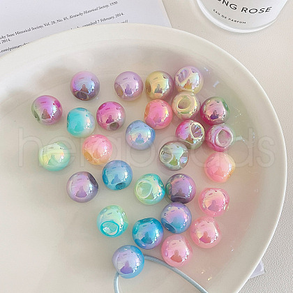 UV Plating Imitation Jelly Acrylic Beads OACR-N138-22A-1
